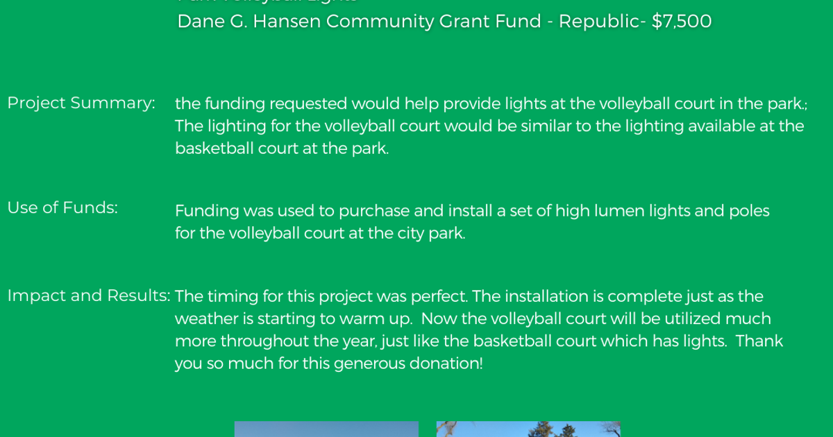 City Of Belleville Park Volleyball Lights